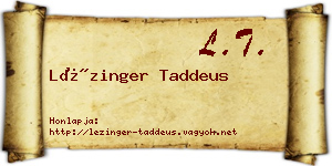 Lézinger Taddeus névjegykártya